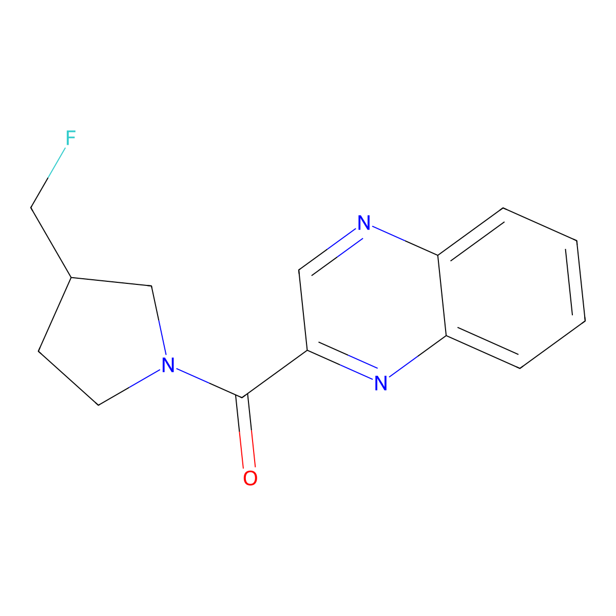 2-[3-(Fluoromethyl)pyrrolidine-1-carbonyl]quinoxaline molecular structure, CAS 2742015-18-3