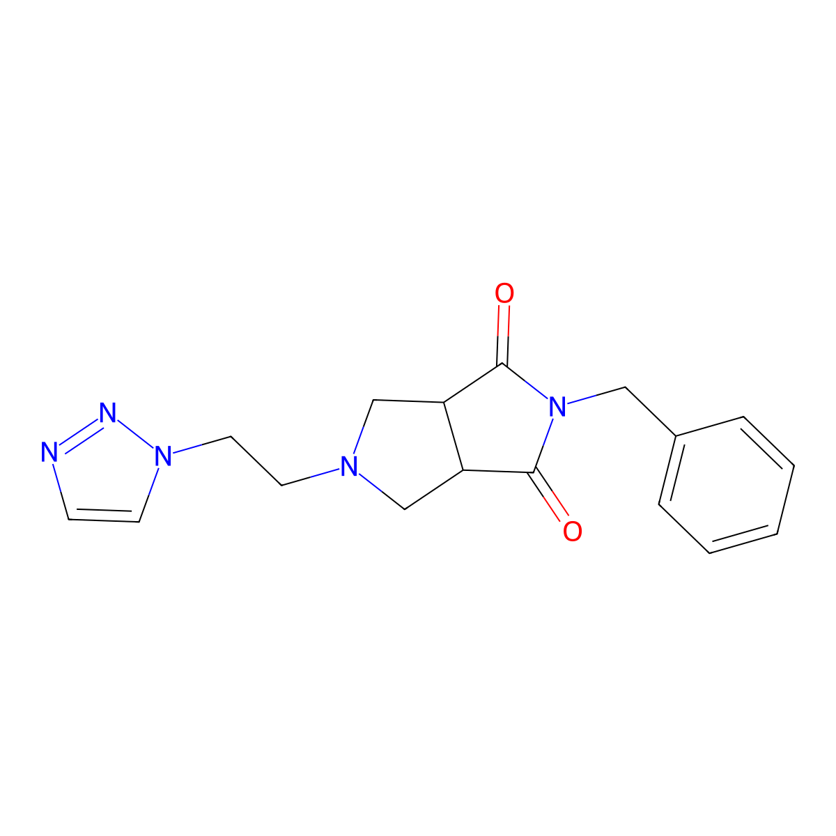 2-benzyl-5-[2-(1H-1,2,3-triazol-1-yl)ethyl]-octahydropyrrolo[3,4-c]pyrrole-1,3-dione molecular structure, CAS 2742015-26-3
