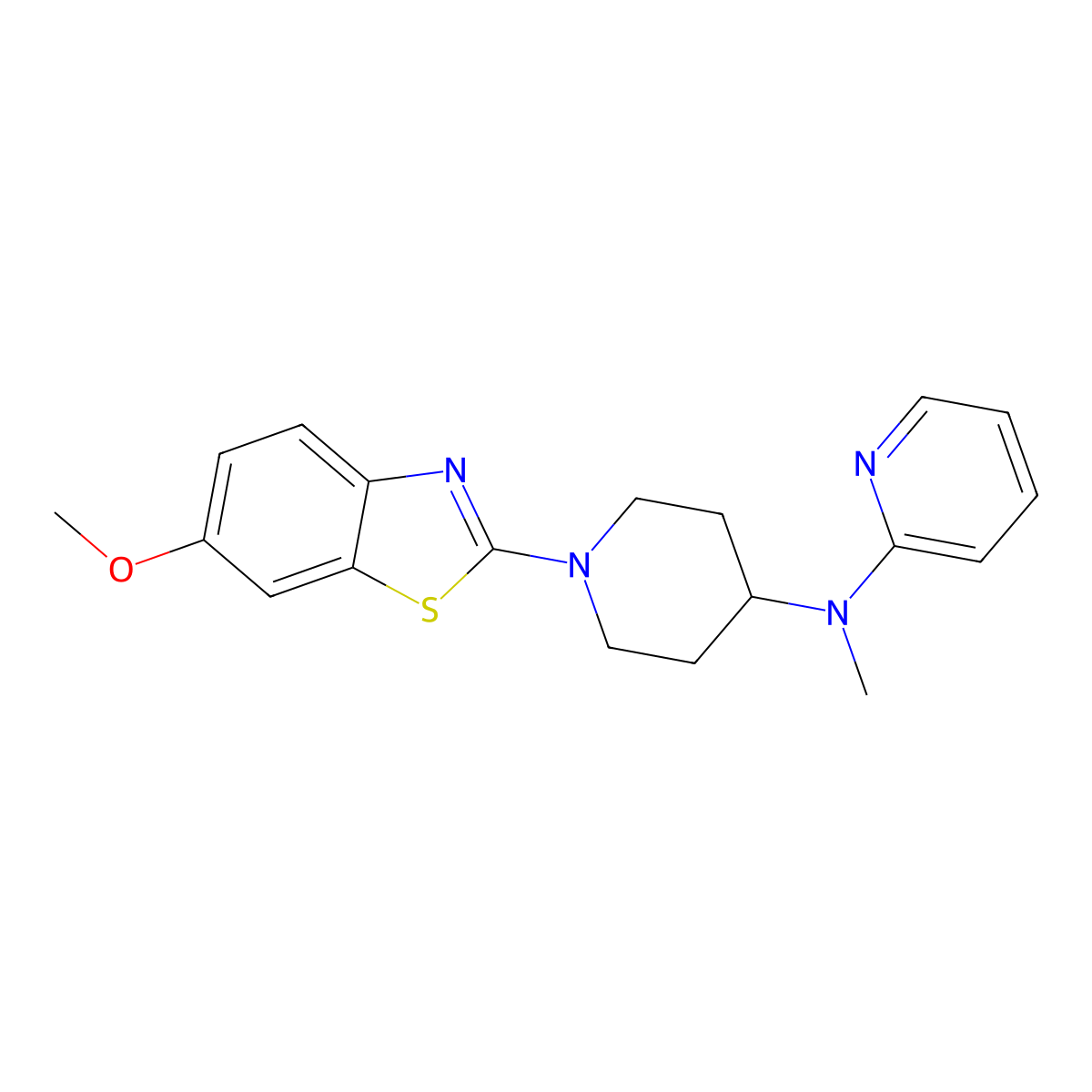 N-[1-(6-methoxy-1,3-benzothiazol-2-yl)piperidin-4-yl]-N-methylpyridin-2-amine molecular structure, CAS 2742015-41-2