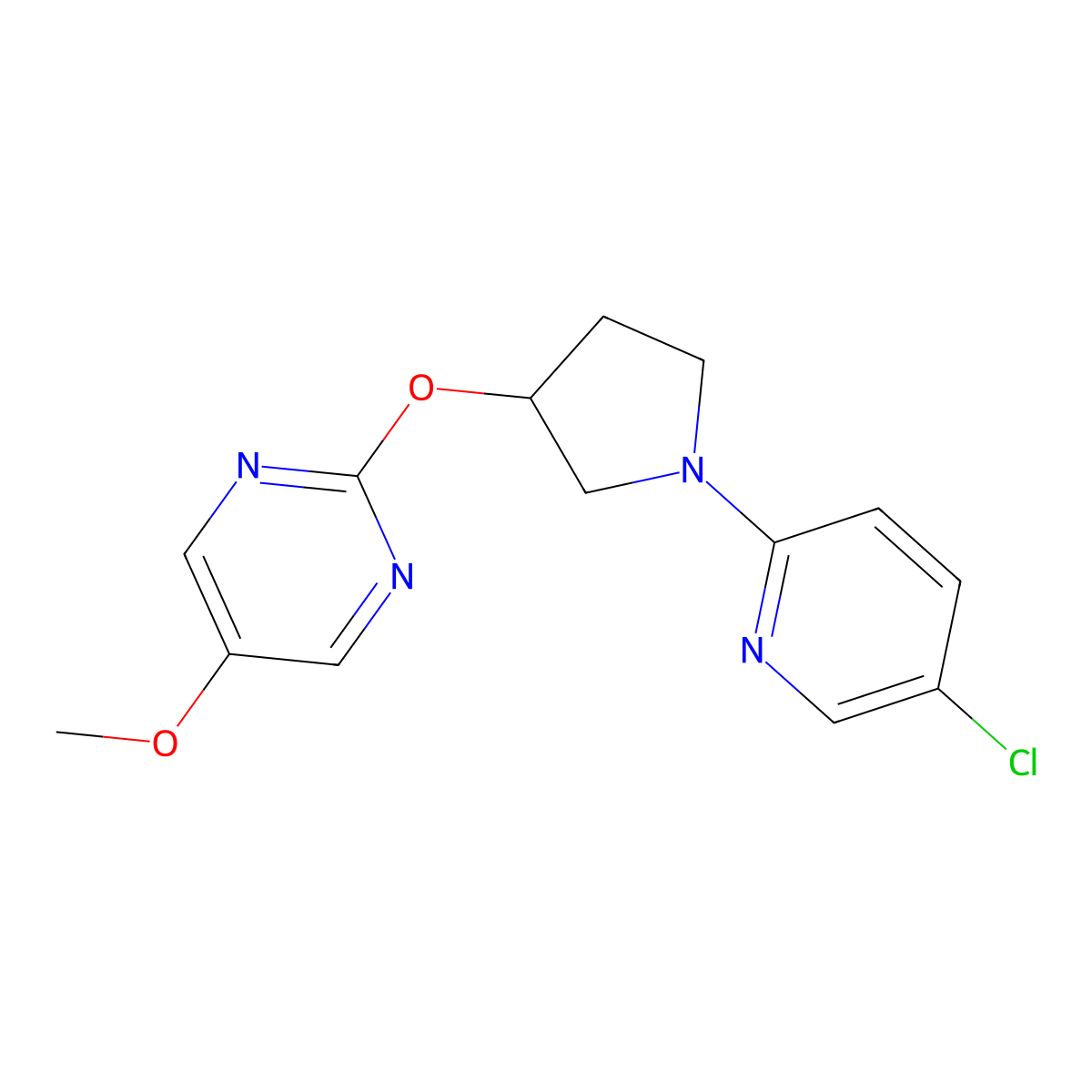 2-{[1-(5-Chloropyridin-2-yl)pyrrolidin-3-yl]oxy}-5-methoxypyrimidine molecular structure, CAS 2742015-46-7