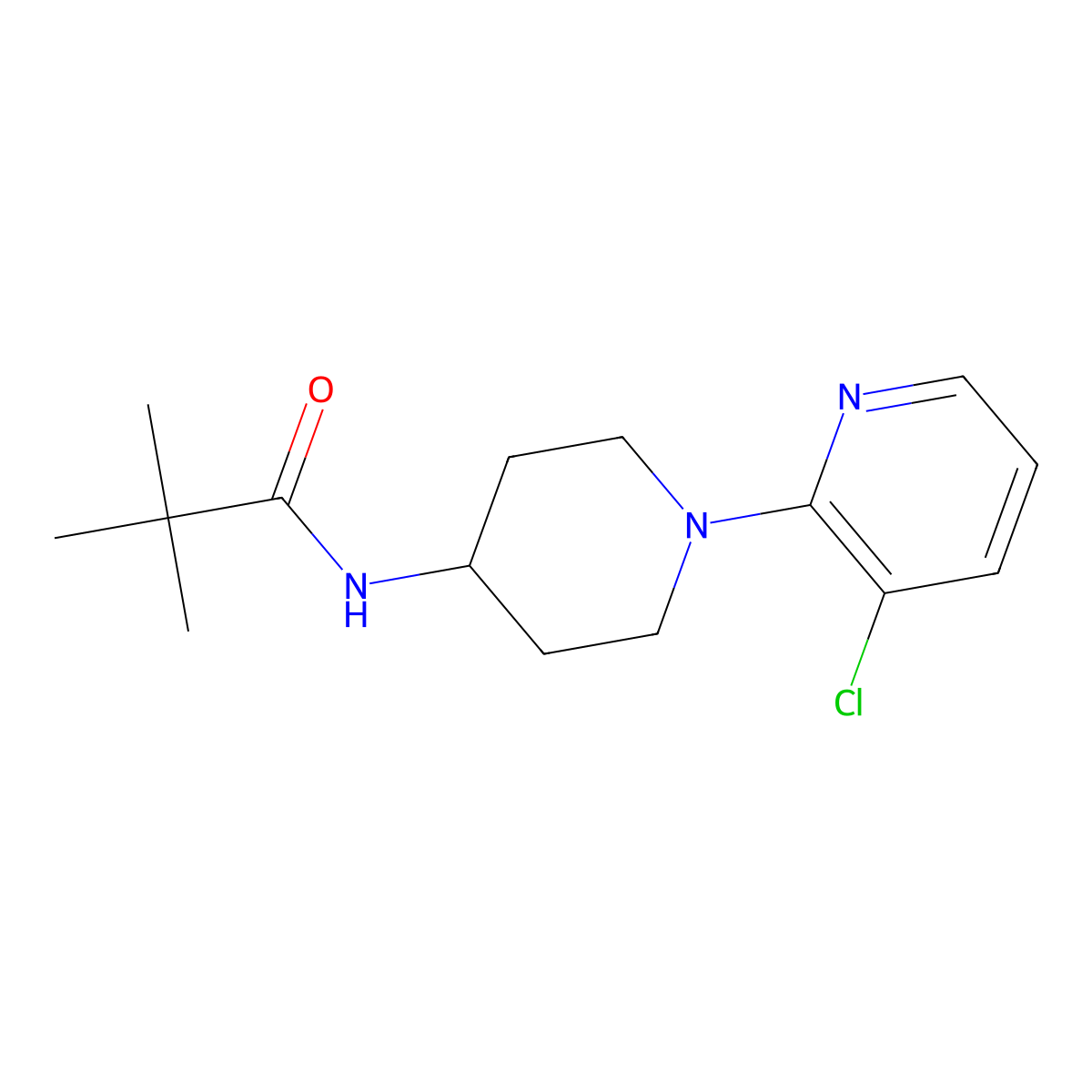 N-[1-(3-chloropyridin-2-yl)piperidin-4-yl]-2,2-dimethylpropanamide molecular structure, CAS 2742015-51-4
