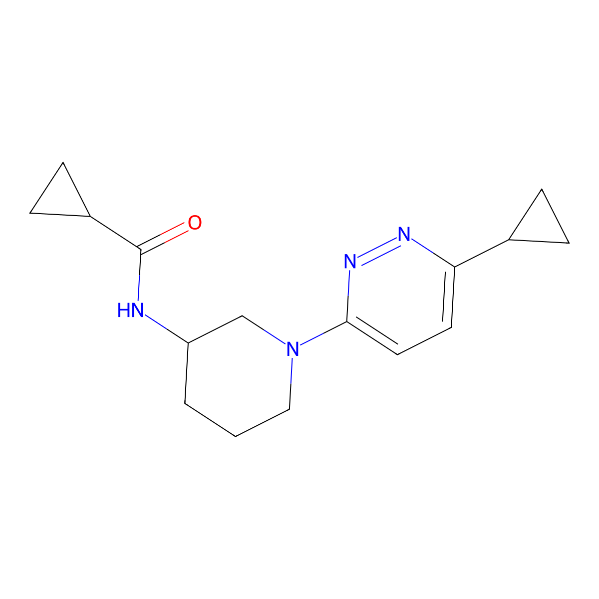 N-[1-(6-cyclopropylpyridazin-3-yl)piperidin-3-yl]cyclopropanecarboxamide molecular structure, CAS 2742015-52-5