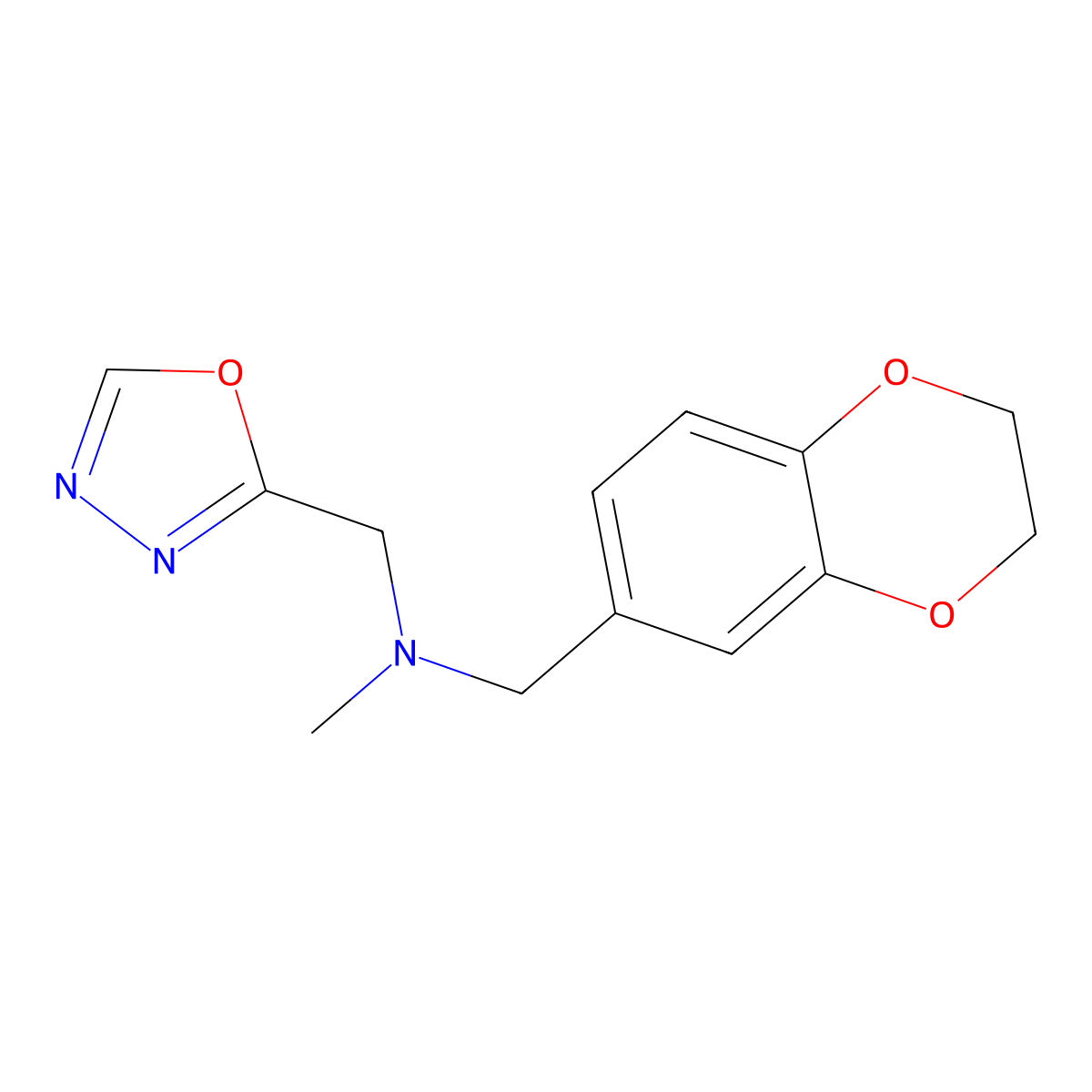 [(2,3-Dihydro-1,4-benzodioxin-6-yl)methyl](methyl)[(1,3,4-oxadiazol-2-yl)methyl]amine molecular structure, CAS 2742015-59-2