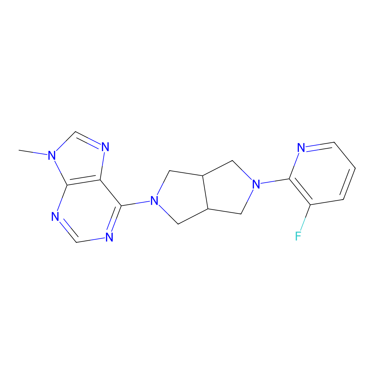 6-[5-(3-fluoropyridin-2-yl)-octahydropyrrolo[3,4-c]pyrrol-2-yl]-9-methyl-9H-purine molecular structure, CAS 2742015-66-1