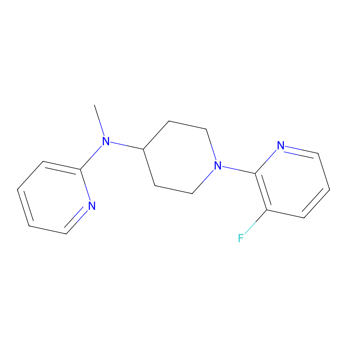 N-[1-(3-fluoropyridin-2-yl)piperidin-4-yl]-N-methylpyridin-2-amine molecular structure, CAS 2742015-71-8