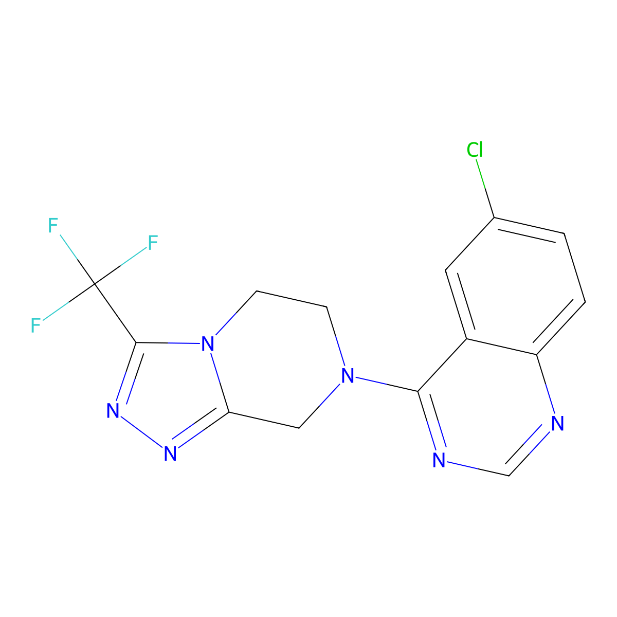 6-chloro-4-[3-(trifluoromethyl)-5H,6H,7H,8H-[1,2,4]triazolo[4,3-a]pyrazin-7-yl]quinazoline molecular structure, CAS 2742015-87-6