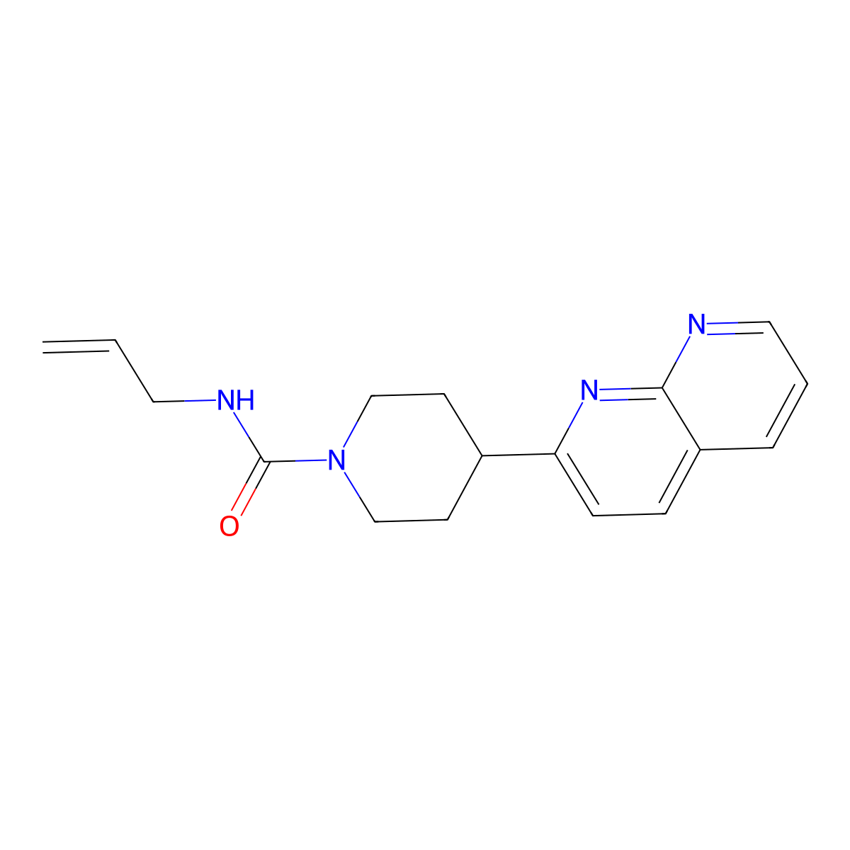 4-(1,8-naphthyridin-2-yl)-N-(prop-2-en-1-yl)piperidine-1-carboxamide molecular structure, CAS 2742015-93-4
