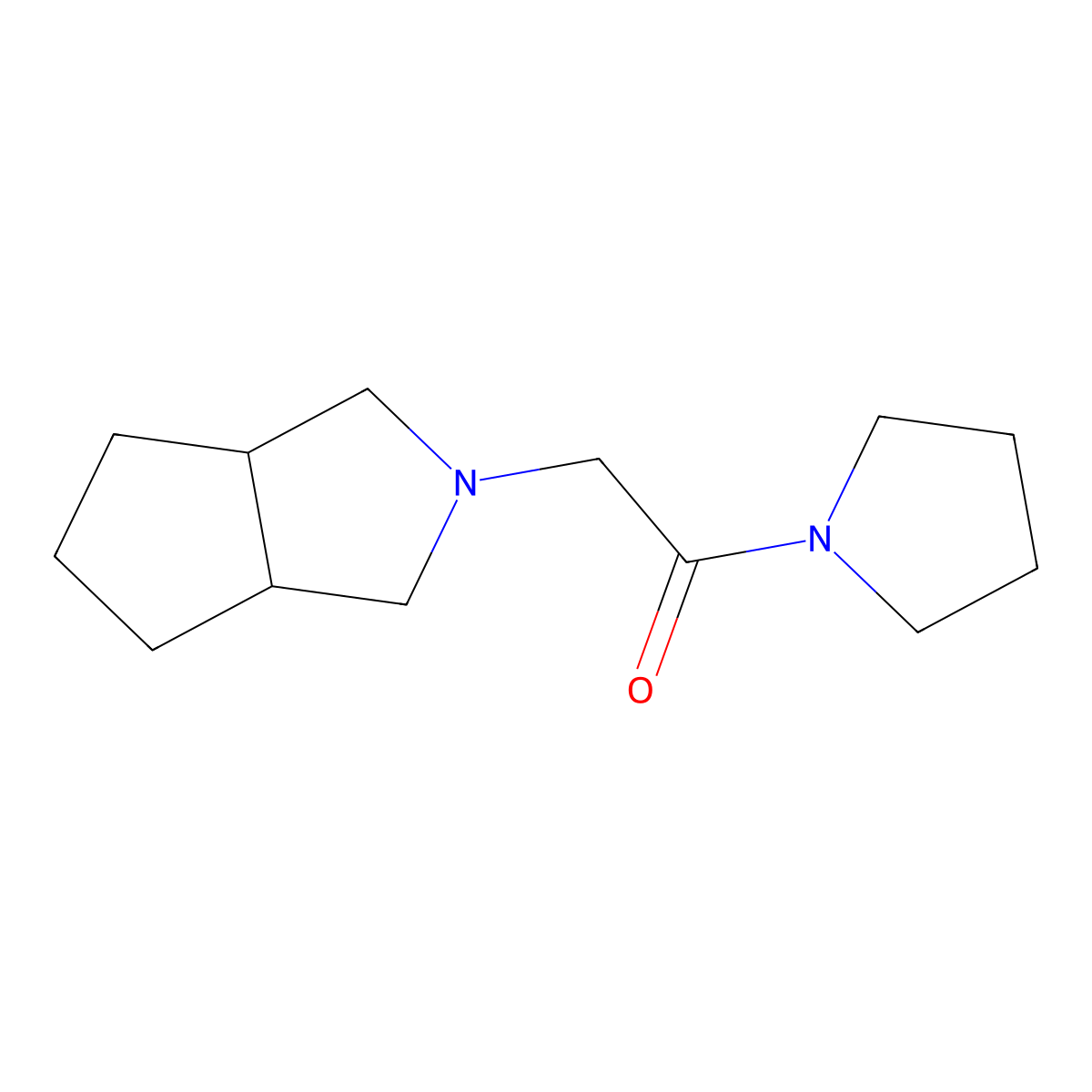 2-{Octahydrocyclopenta[c]pyrrol-2-yl}-1-(pyrrolidin-1-yl)ethan-1-one molecular structure, CAS 2742015-95-6