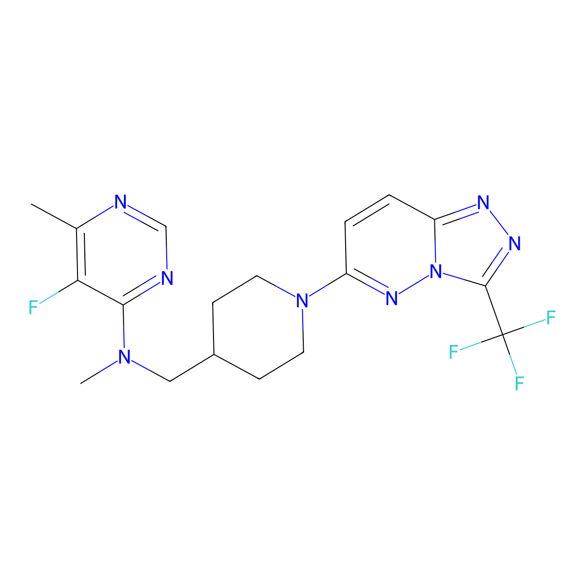 5-fluoro-N,6-dimethyl-N-({1-[3-(trifluoromethyl)-[1,2,4]triazolo[4,3-b]pyridazin-6-yl]piperidin-4-yl}methyl)pyrimidin-4-amine molecular structure, CAS 2742016-01-7