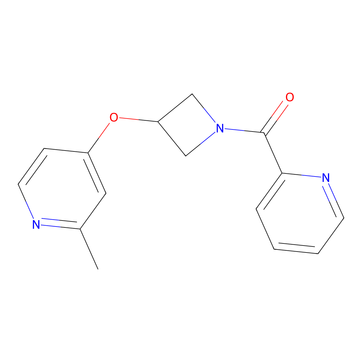 2-Methyl-4-{[1-(pyridine-2-carbonyl)azetidin-3-yl]oxy}pyridine molecular structure, CAS 2742016-20-0