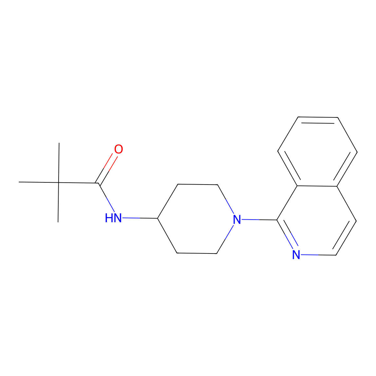 N-[1-(isoquinolin-1-yl)piperidin-4-yl]-2,2-dimethylpropanamide molecular structure, CAS 2742016-28-8