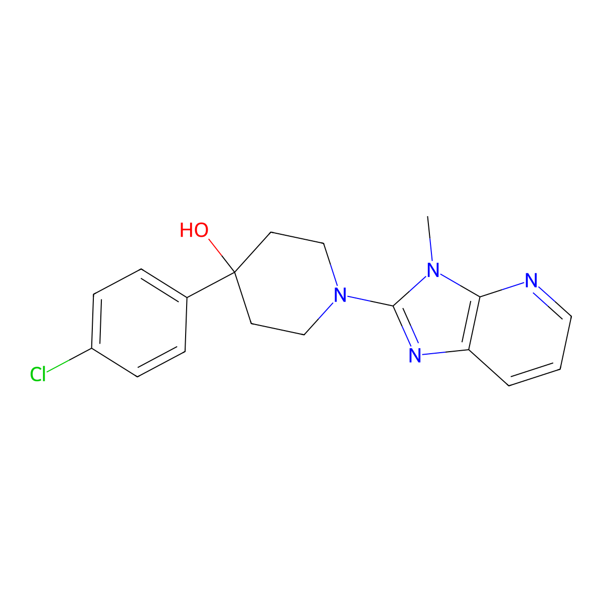 4-(4-chlorophenyl)-1-{3-methyl-3H-imidazo[4,5-b]pyridin-2-yl}piperidin-4-ol molecular structure, CAS 2742016-36-8