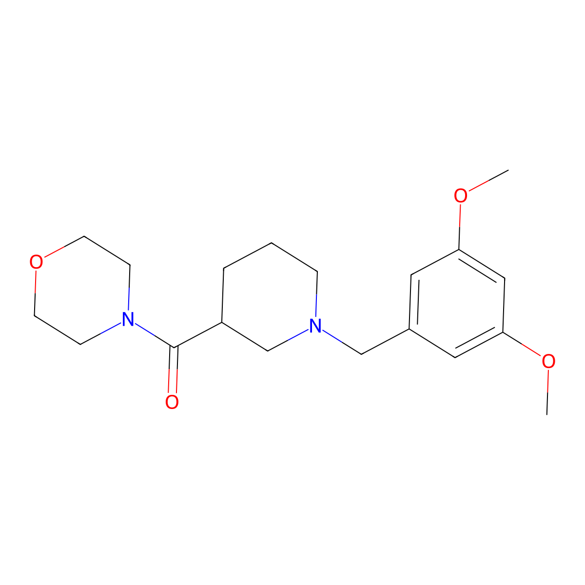 4-{1-[(3,5-Dimethoxyphenyl)methyl]piperidine-3-carbonyl}morpholine molecular structure, CAS 2742016-47-1