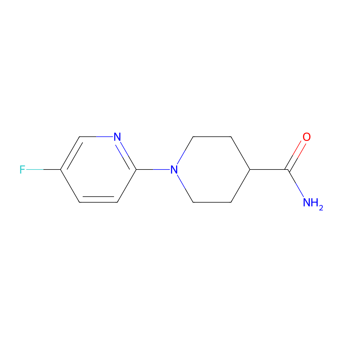 1-(5-Fluoropyridin-2-yl)piperidine-4-carboxamide molecular structure, CAS 2742016-51-7