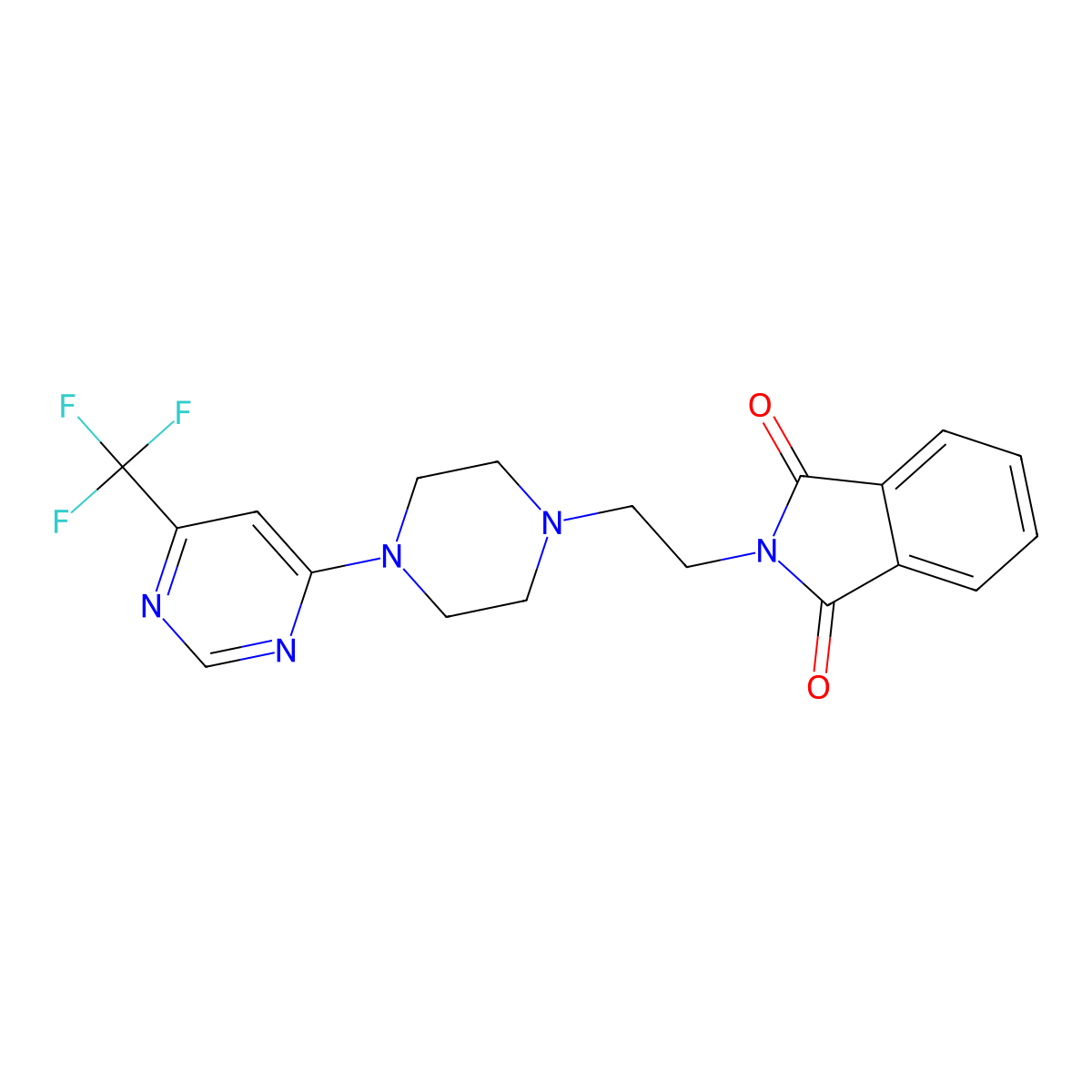 2-(2-{4-[6-(trifluoromethyl)pyrimidin-4-yl]piperazin-1-yl}ethyl)-2,3-dihydro-1H-isoindole-1,3-dione molecular structure, CAS 2742016-59-5