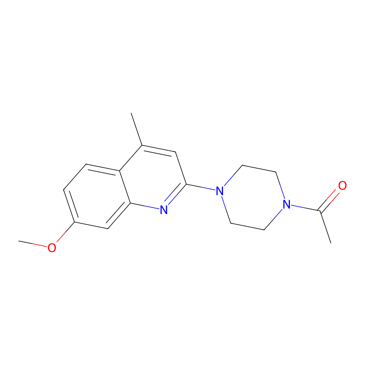 1-[4-(7-Methoxy-4-methylquinolin-2-yl)piperazin-1-yl]ethan-1-one molecular structure, CAS 2742016-63-1