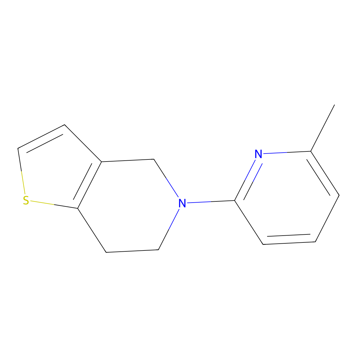 2-methyl-6-{4H,5H,6H,7H-thieno[3,2-c]pyridin-5-yl}pyridine molecular structure, CAS 2742016-66-4
