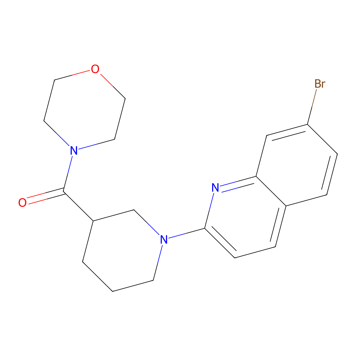 7-Bromo-2-[3-(morpholine-4-carbonyl)piperidin-1-yl]quinoline molecular structure, CAS 2742016-76-6