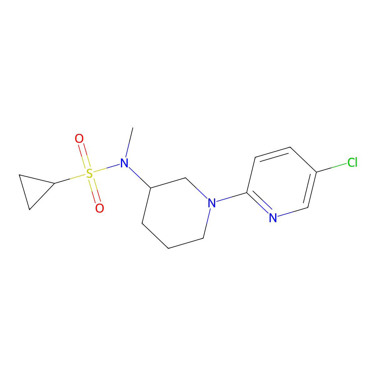 N-[1-(5-chloropyridin-2-yl)piperidin-3-yl]-N-methylcyclopropanesulfonamide molecular structure, CAS 2742016-78-8