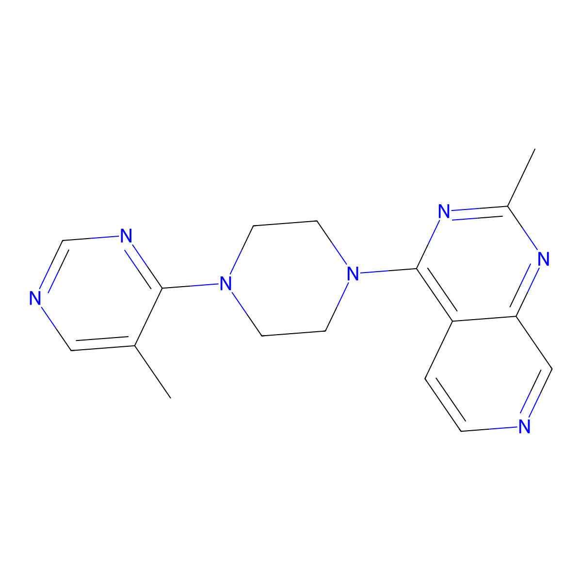 5-Methyl-4-(4-{2-methylpyrido[3,4-d]pyrimidin-4-yl}piperazin-1-yl)pyrimidine molecular structure, CAS 2742016-99-3