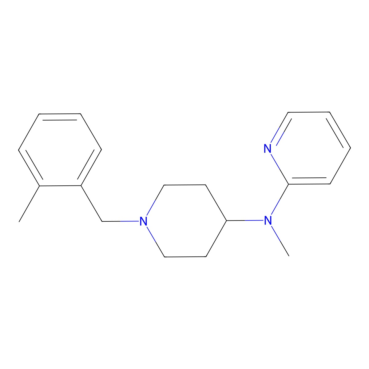 N-methyl-N-{1-[(2-methylphenyl)methyl]piperidin-4-yl}pyridin-2-amine molecular structure, CAS 2742017-05-4