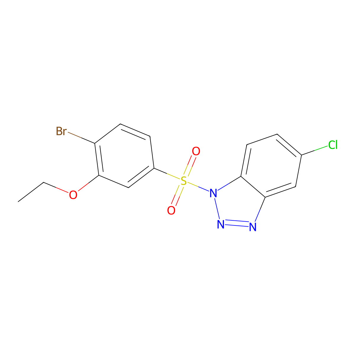 1-(4-bromo-3-ethoxybenzenesulfonyl)-5-chloro-1H-1,2,3-benzotriazole molecular structure, CAS 2742017-12-3