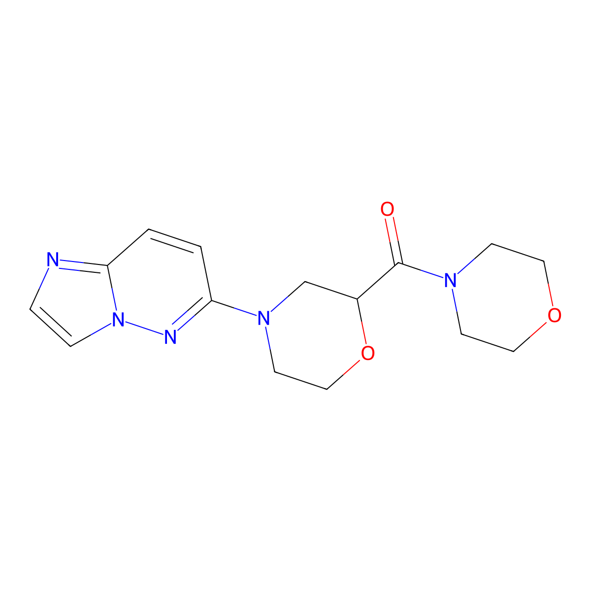 4-{Imidazo[1,2-b]pyridazin-6-yl}-2-(morpholine-4-carbonyl)morpholine molecular structure, CAS 2742017-14-5