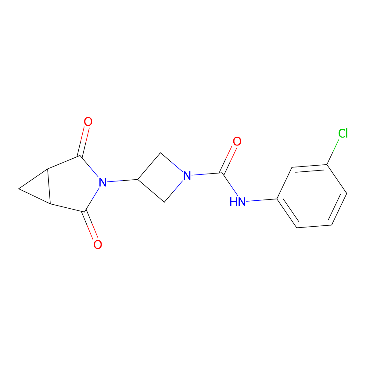 N-(3-chlorophenyl)-3-(2,4-dioxo-3-azabicyclo[3.1.0]hexan-3-yl)azetidine-1-carboxamide molecular structure, CAS 2742017-19-0