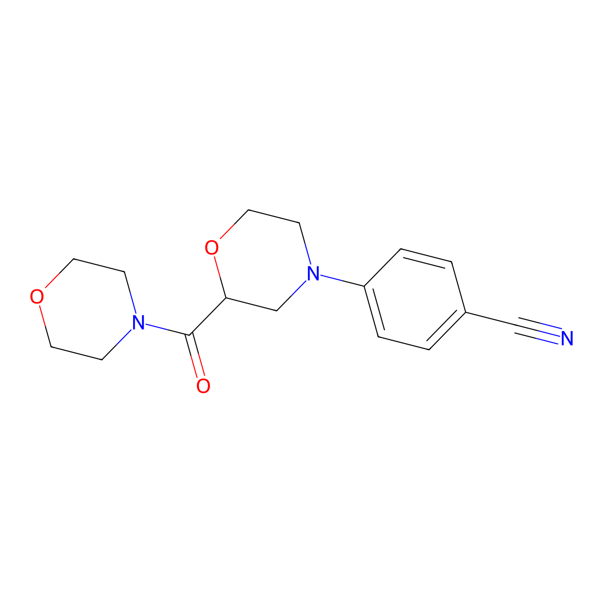4-[2-(Morpholine-4-carbonyl)morpholin-4-yl]benzonitrile molecular structure, CAS 2742017-33-8