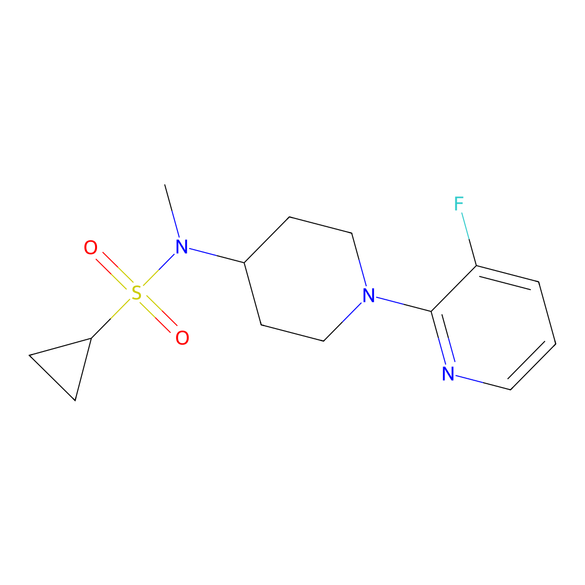 N-[1-(3-fluoropyridin-2-yl)piperidin-4-yl]-N-methylcyclopropanesulfonamide molecular structure, CAS 2742017-39-4
