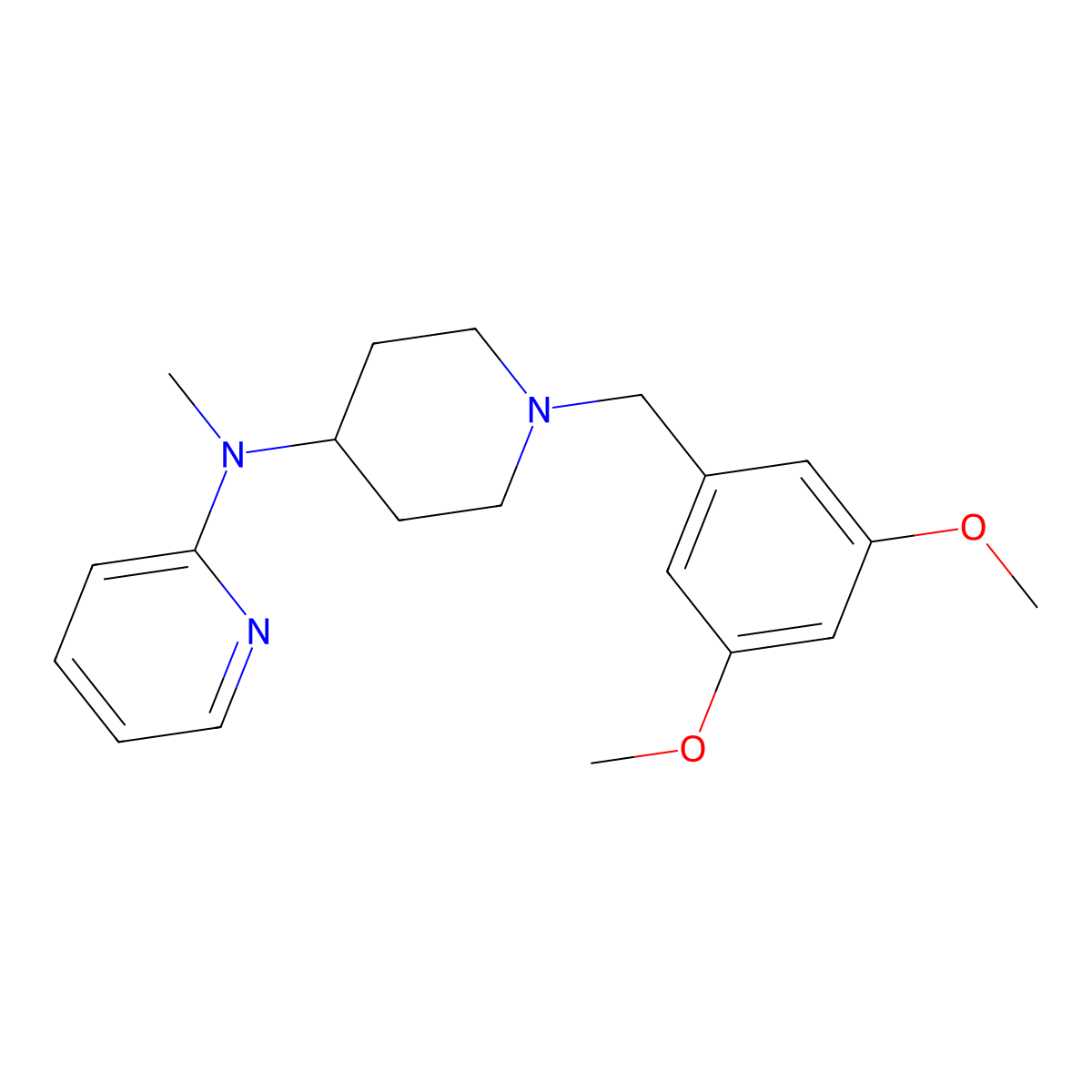 N-{1-[(3,5-dimethoxyphenyl)methyl]piperidin-4-yl}-N-methylpyridin-2-amine molecular structure, CAS 2742017-42-9