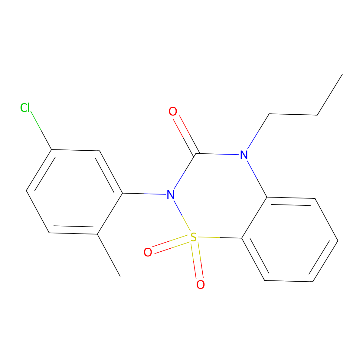 2-(5-Chloro-2-methylphenyl)-1,1-dioxo-4-propyl-1lambda6,2,4-benzothiadiazin-3-one molecular structure, CAS 2742017-46-3