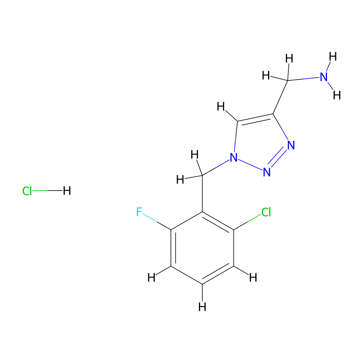 {1-[(2-chloro-6-fluorophenyl)methyl]-1H-1,2,3-triazol-4-yl}methanamine hydrochloride molecular structure, CAS 2742017-54-3