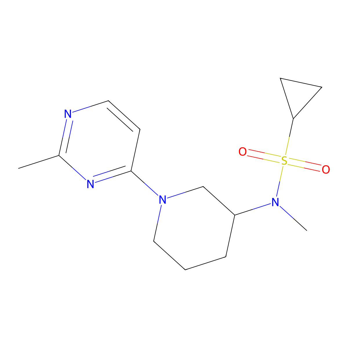 N-methyl-N-[1-(2-methylpyrimidin-4-yl)piperidin-3-yl]cyclopropanesulfonamide molecular structure, CAS 2742017-55-4