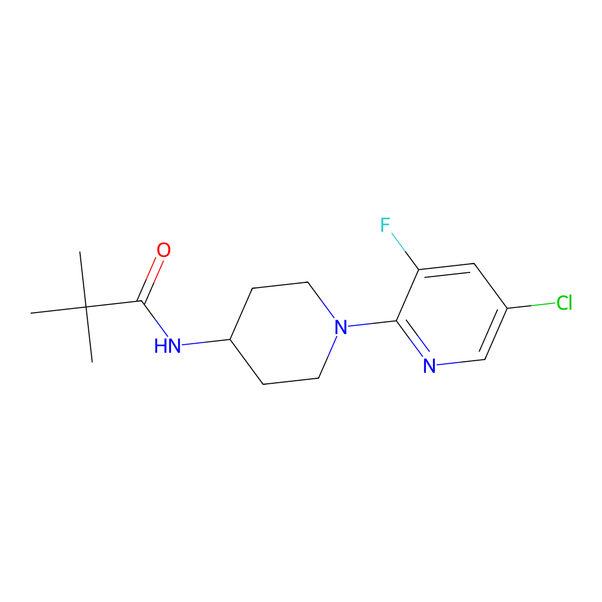 N-[1-(5-chloro-3-fluoropyridin-2-yl)piperidin-4-yl]-2,2-dimethylpropanamide molecular structure, CAS 2742017-56-5