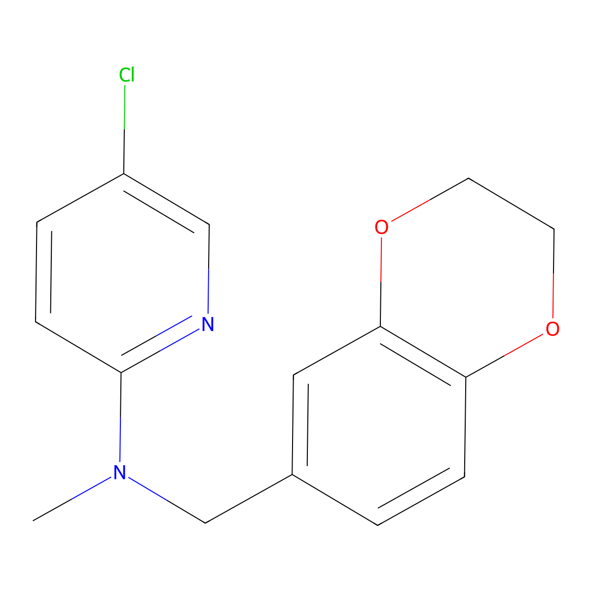 5-chloro-N-[(2,3-dihydro-1,4-benzodioxin-6-yl)methyl]-N-methylpyridin-2-amine molecular structure, CAS 2742017-60-1