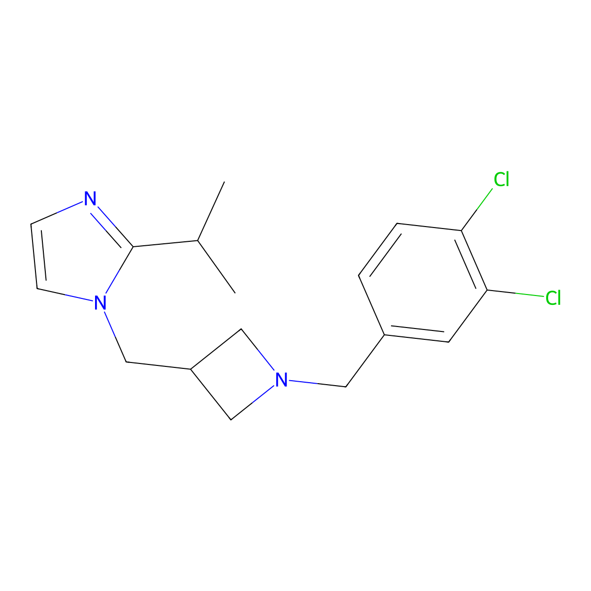1-({1-[(3,4-dichlorophenyl)methyl]azetidin-3-yl}methyl)-2-(propan-2-yl)-1H-imidazole molecular structure, CAS 2742017-66-7