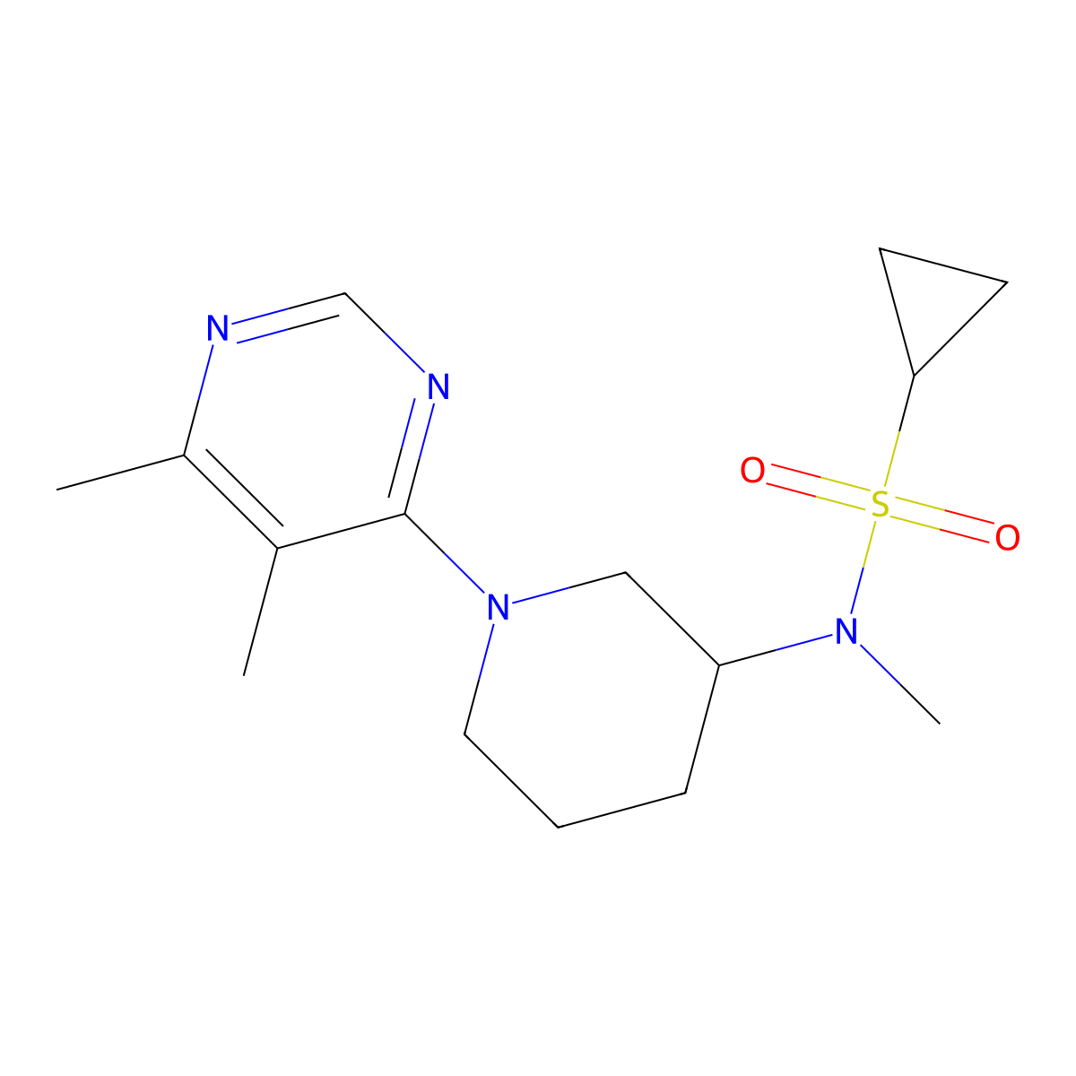 N-[1-(5,6-dimethylpyrimidin-4-yl)piperidin-3-yl]-N-methylcyclopropanesulfonamide molecular structure, CAS 2742017-67-8