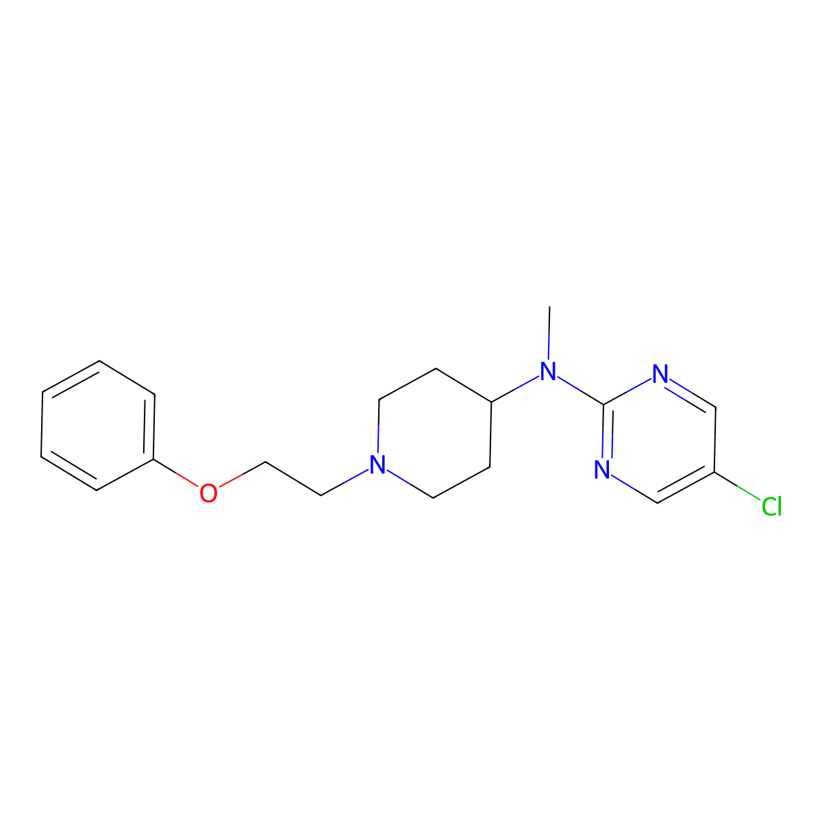 5-chloro-N-methyl-N-[1-(2-phenoxyethyl)piperidin-4-yl]pyrimidin-2-amine molecular structure, CAS 2742017-68-9