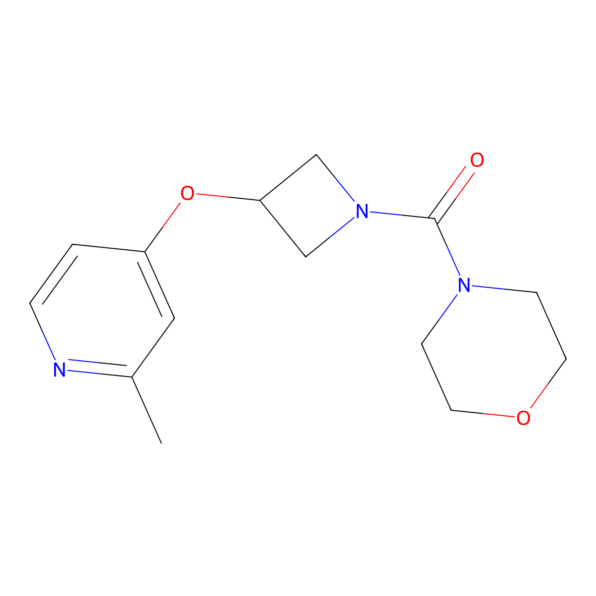 4-{3-[(2-Methylpyridin-4-yl)oxy]azetidine-1-carbonyl}morpholine molecular structure, CAS 2742017-77-0