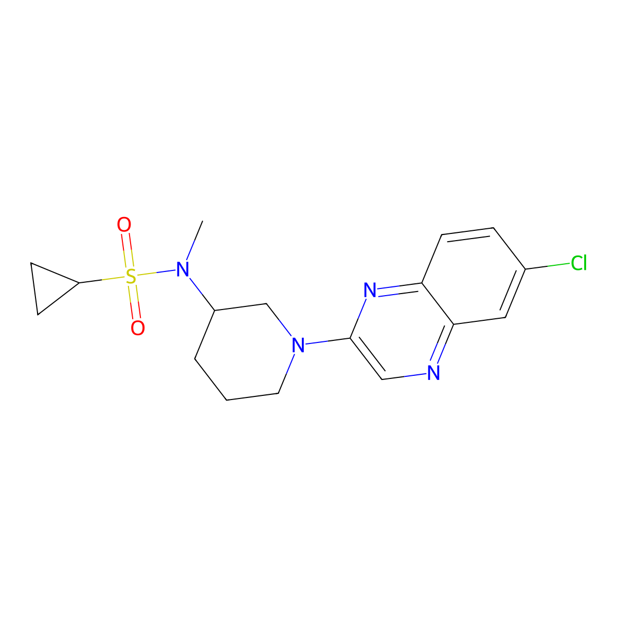 N-[1-(6-chloroquinoxalin-2-yl)piperidin-3-yl]-N-methylcyclopropanesulfonamide molecular structure, CAS 2742017-78-1