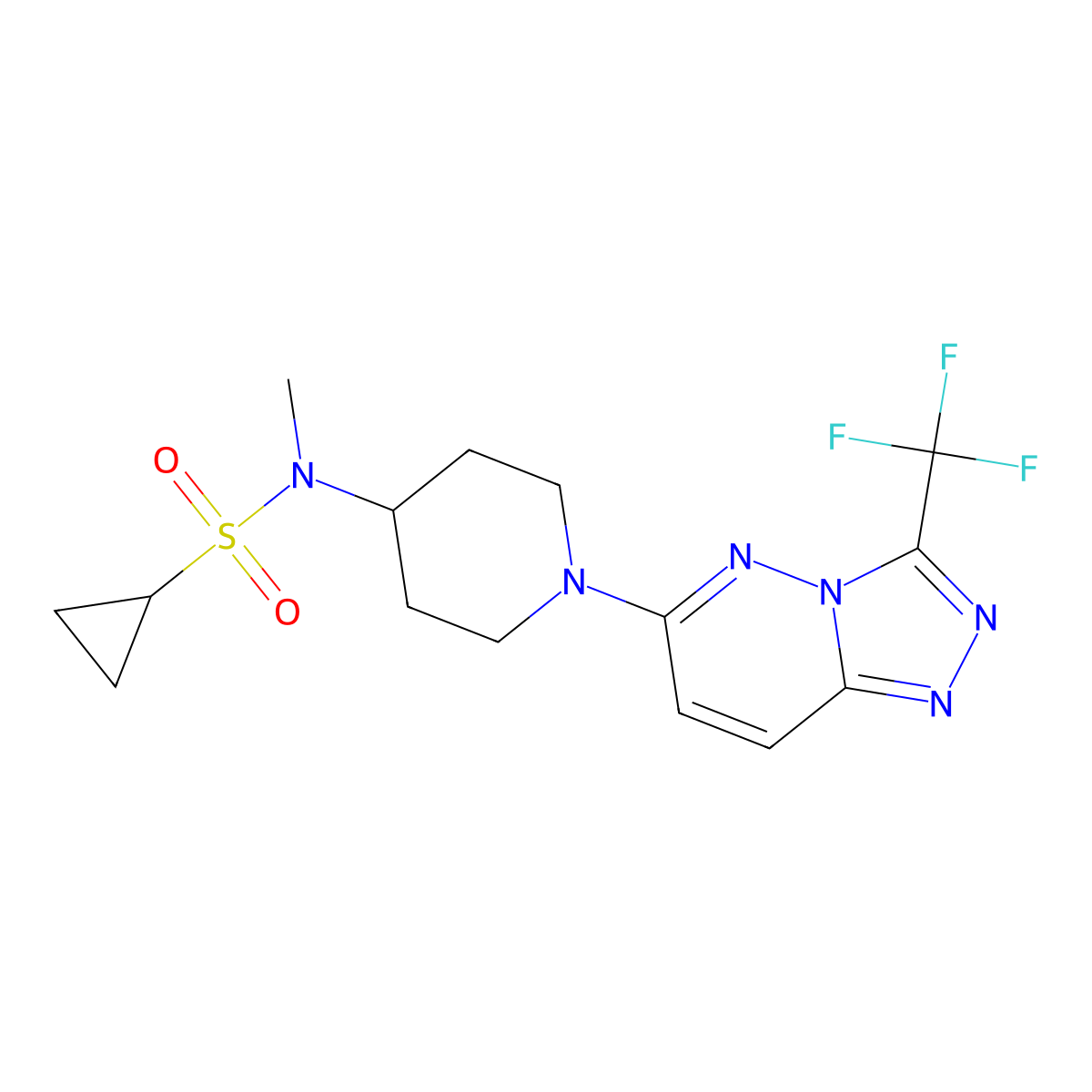 N-methyl-N-{1-[3-(trifluoromethyl)-[1,2,4]triazolo[4,3-b]pyridazin-6-yl]piperidin-4-yl}cyclopropanesulfonamide molecular structure, CAS 2742017-82-7