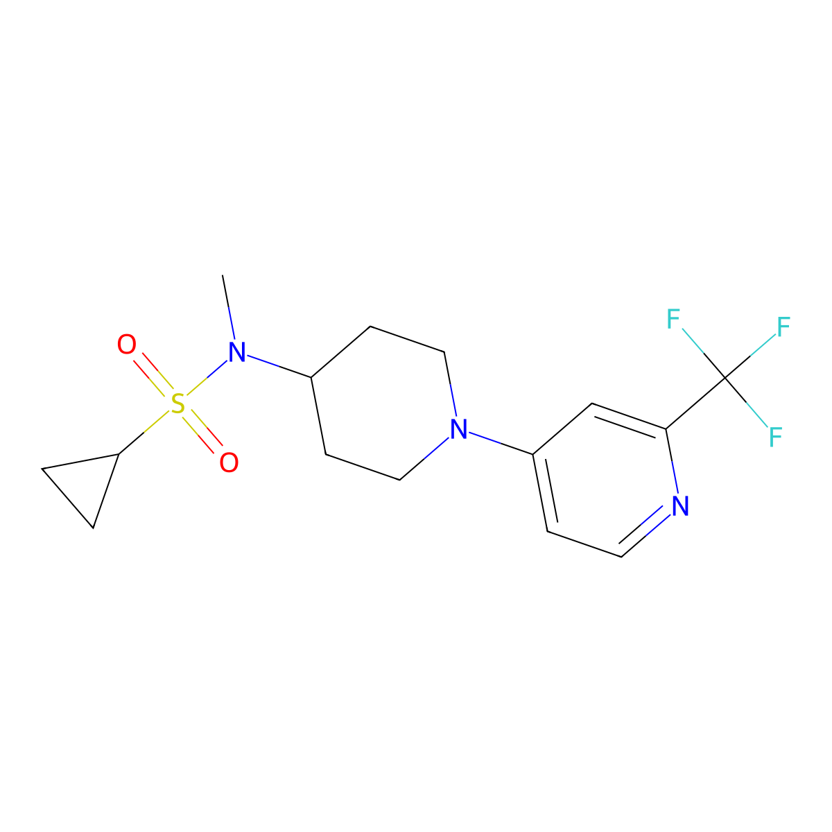 N-methyl-N-{1-[2-(trifluoromethyl)pyridin-4-yl]piperidin-4-yl}cyclopropanesulfonamide molecular structure, CAS 2742017-83-8