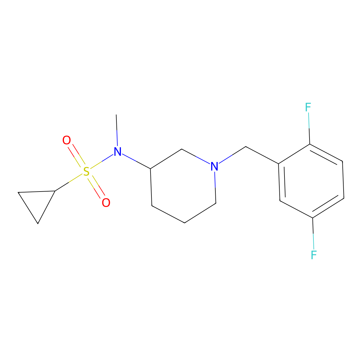 N-{1-[(2,5-difluorophenyl)methyl]piperidin-3-yl}-N-methylcyclopropanesulfonamide molecular structure, CAS 2742018-03-5