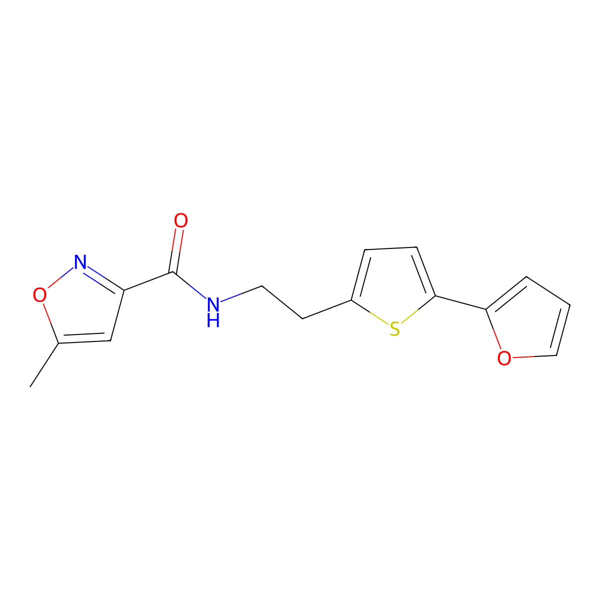 N-{2-[5-(furan-2-yl)thiophen-2-yl]ethyl}-5-methyl-1,2-oxazole-3-carboxamide molecular structure, CAS 2742018-07-9