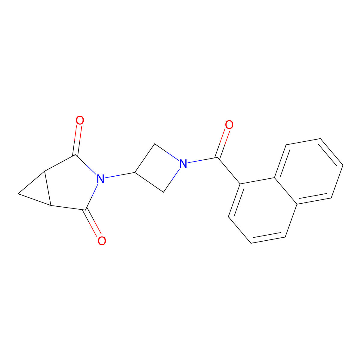 3-(1-(1-Naphthoyl)azetidin-3-yl)-3-azabicyclo[3.1.0]hexane-2,4-dione molecular structure, CAS 2742018-20-6