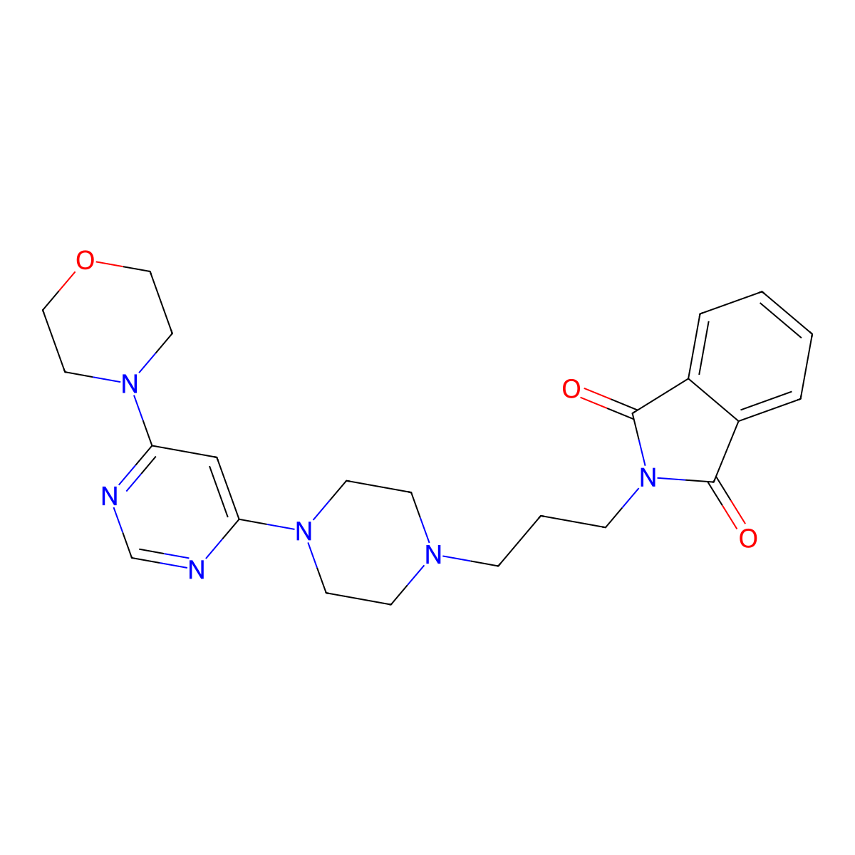 2-(3-{4-[6-(morpholin-4-yl)pyrimidin-4-yl]piperazin-1-yl}propyl)-2,3-dihydro-1H-isoindole-1,3-dione molecular structure, CAS 2742018-21-7