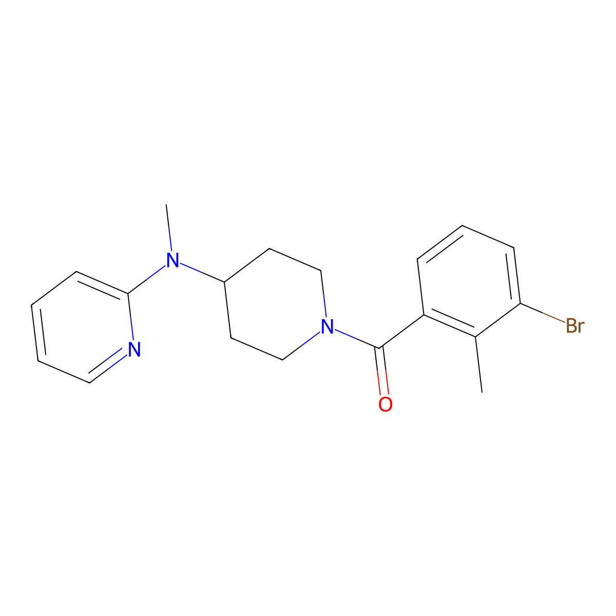 N-[1-(3-bromo-2-methylbenzoyl)piperidin-4-yl]-N-methylpyridin-2-amine molecular structure, CAS 2742018-25-1