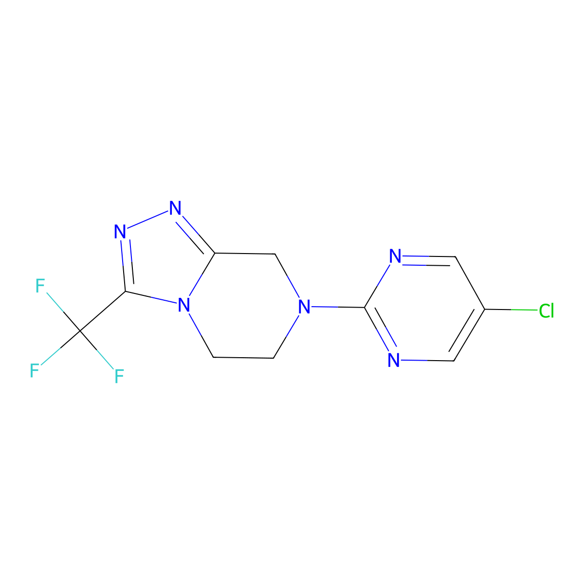 5-chloro-2-[3-(trifluoromethyl)-5H,6H,7H,8H-[1,2,4]triazolo[4,3-a]pyrazin-7-yl]pyrimidine molecular structure, CAS 2742018-37-5