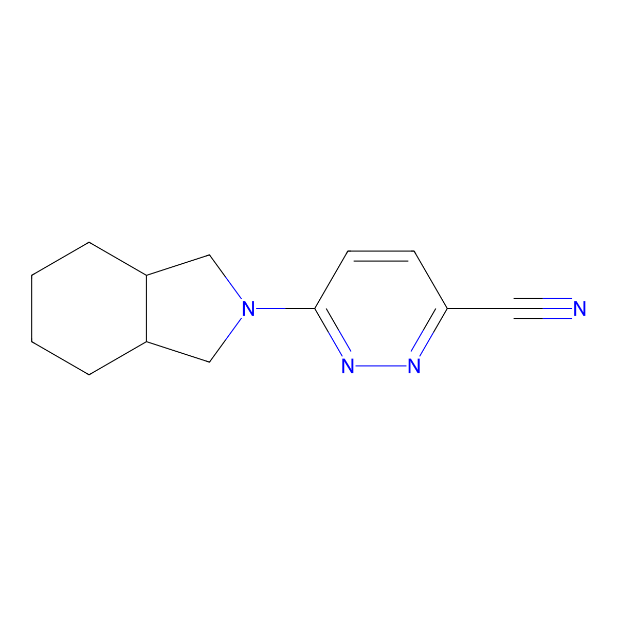 6-(octahydro-1H-isoindol-2-yl)pyridazine-3-carbonitrile molecular structure, CAS 2742018-39-7